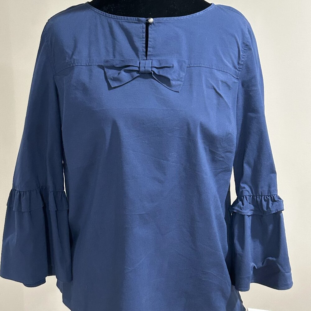 Talbots Tailored Blouse with Bell Sleeves and Bow